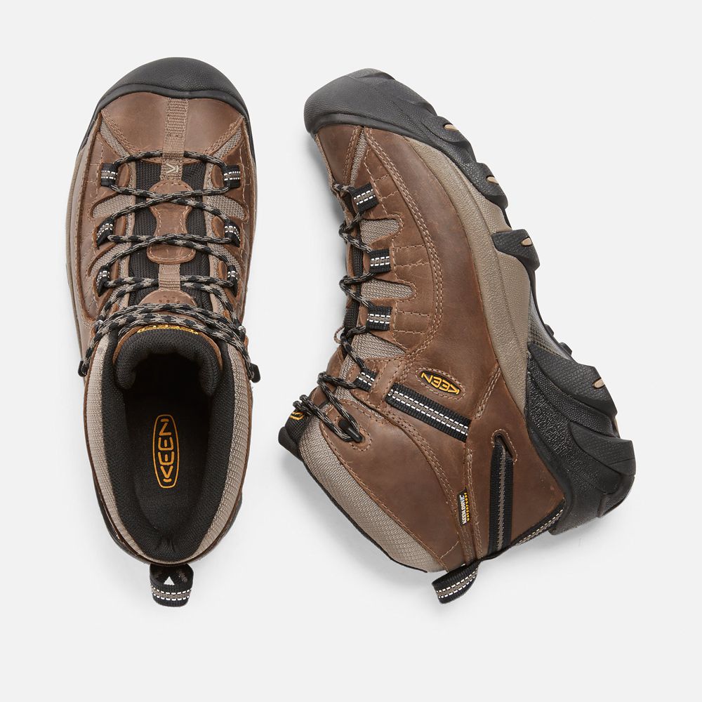 Botas de Seguridad Keen Mexico Marrom/Negros - Hombre Targhee Ii Waterproof Mid - YC9861304